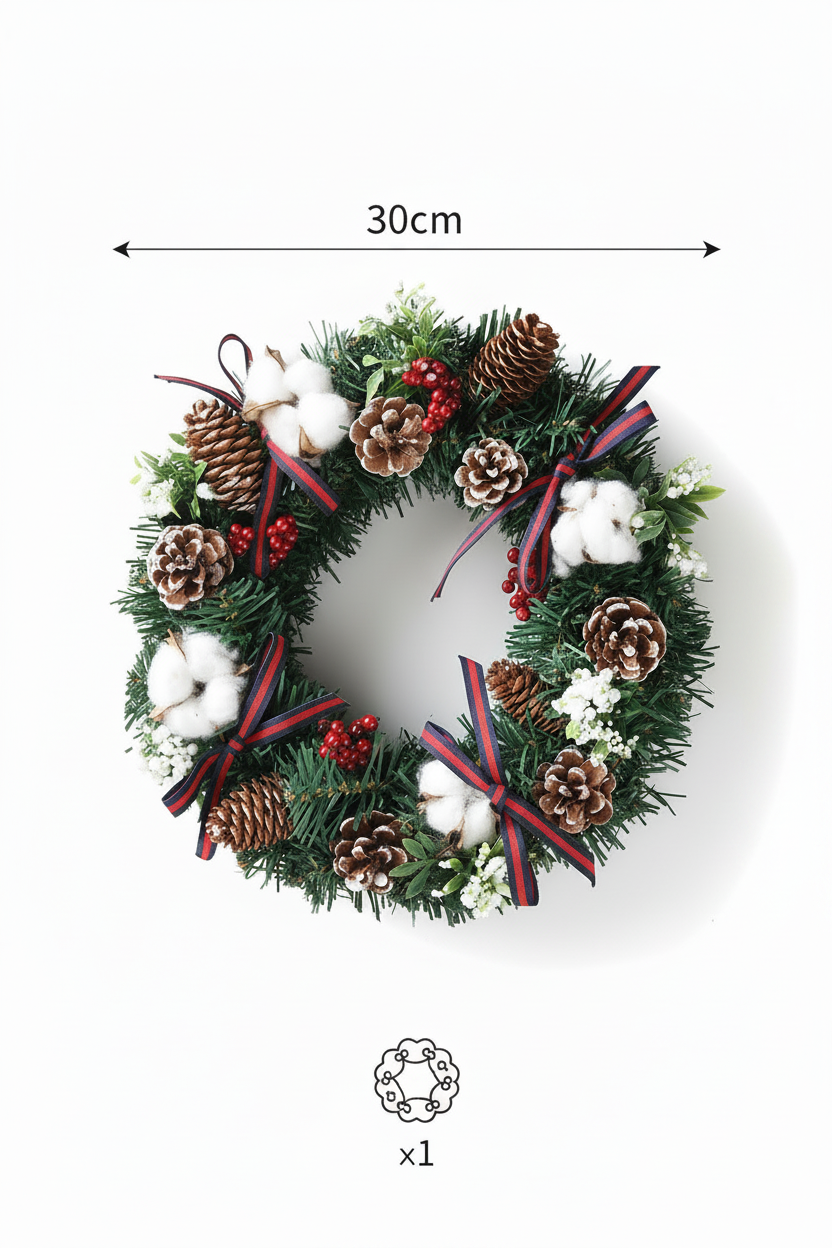 30 cm Christmas wreath dimension diagram