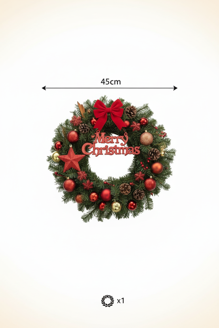 45 cm Christmas wreath dimension diagram