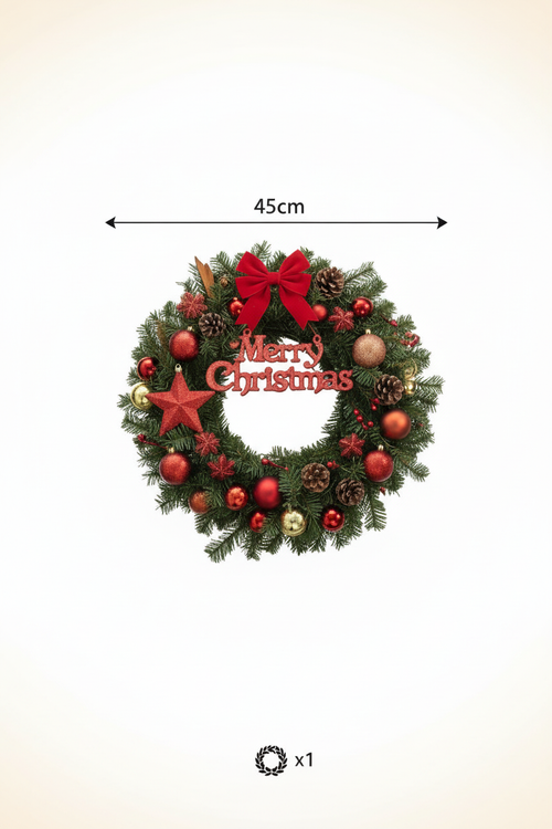 45 cm Christmas Wreath, Four Styles - Specs