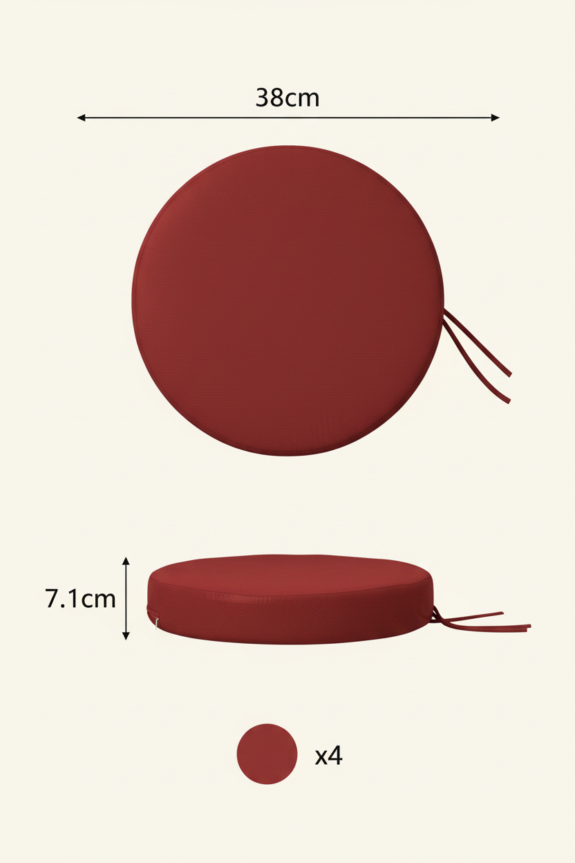 Chair pad dimension diagram