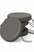 Dark gray round chair pads hero on white