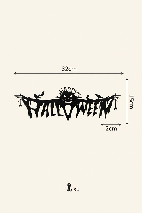 Gothic Halloween Metal Wall Art – Spooky Home Décor - Specs