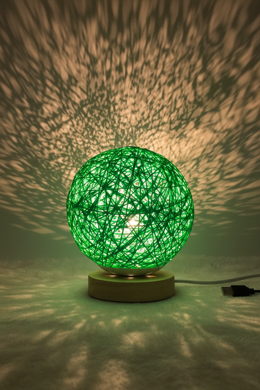 Woven Rattan LED Table Lamp – Soft Ambient USB Light