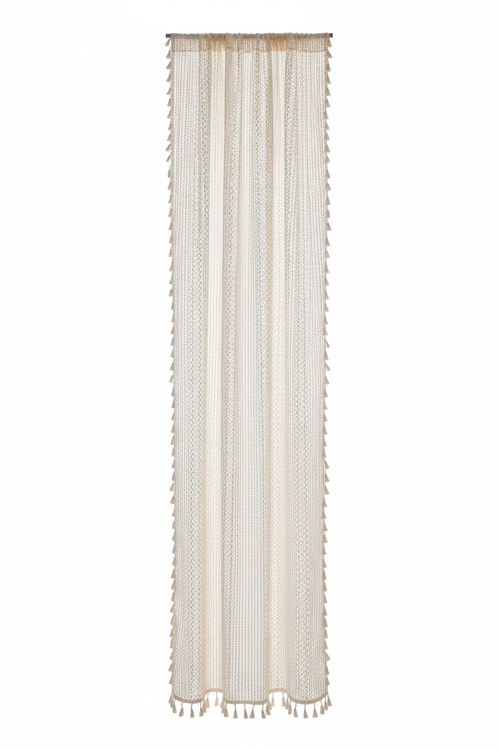 Textured Beige Blackout Curtain Panel, 150 cm Wide - Overview
