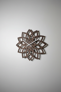 Coffee finish botanical lotus wood wall clock