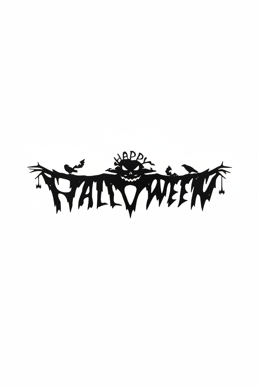 Gothic Halloween iron wall art on a white background