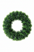 Classic Green 30 cm plain Christmas wreath centered on a white background