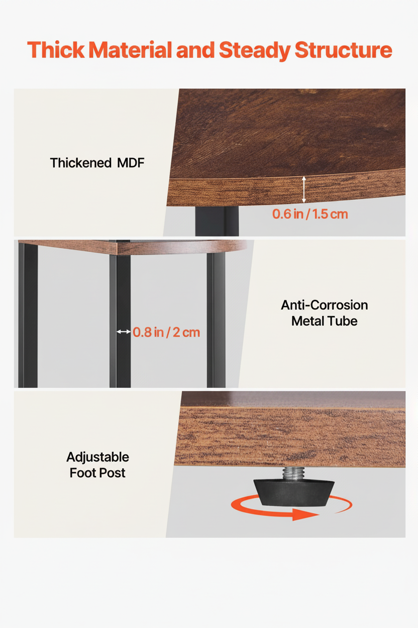 Brown 5-tier LED corner shelf information, supplier image converted to portrait