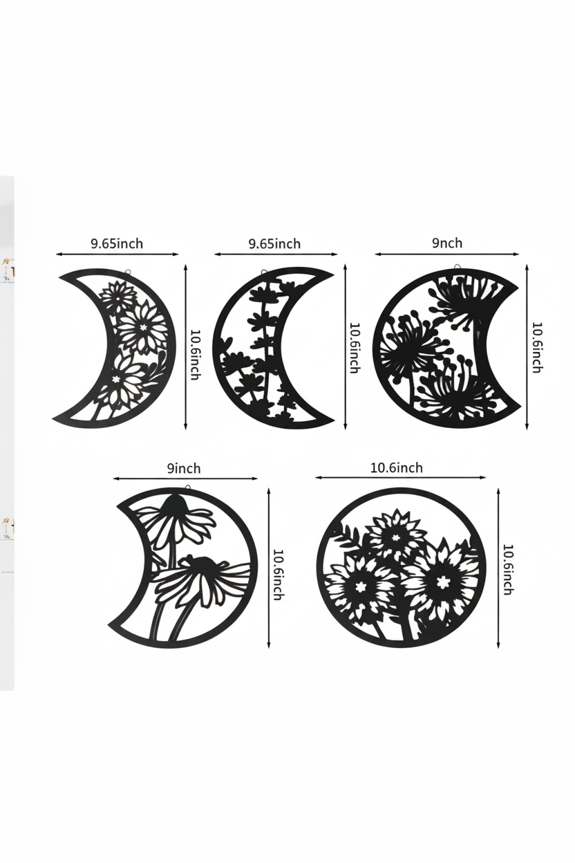 Wooden celestial wall decor view, supplier image converted to portrait