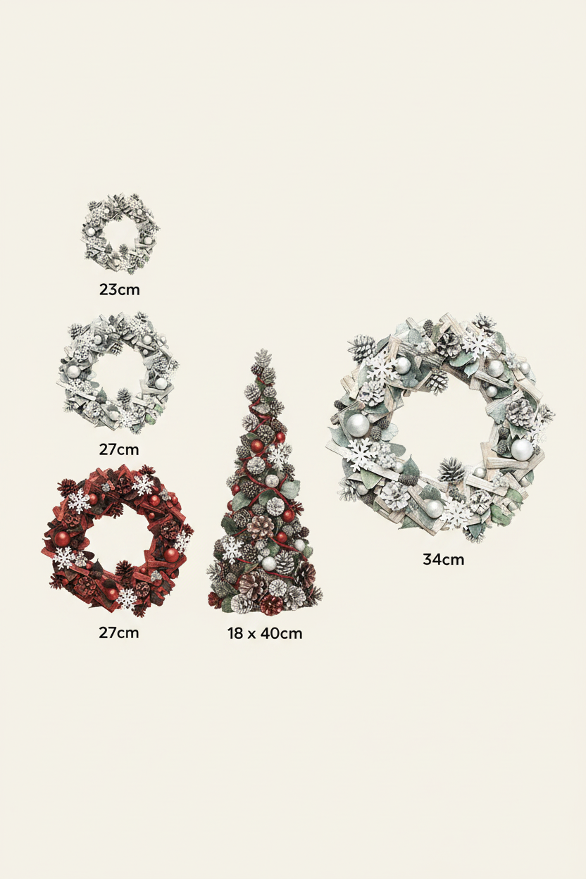 Nordic Christmas décor size comparison