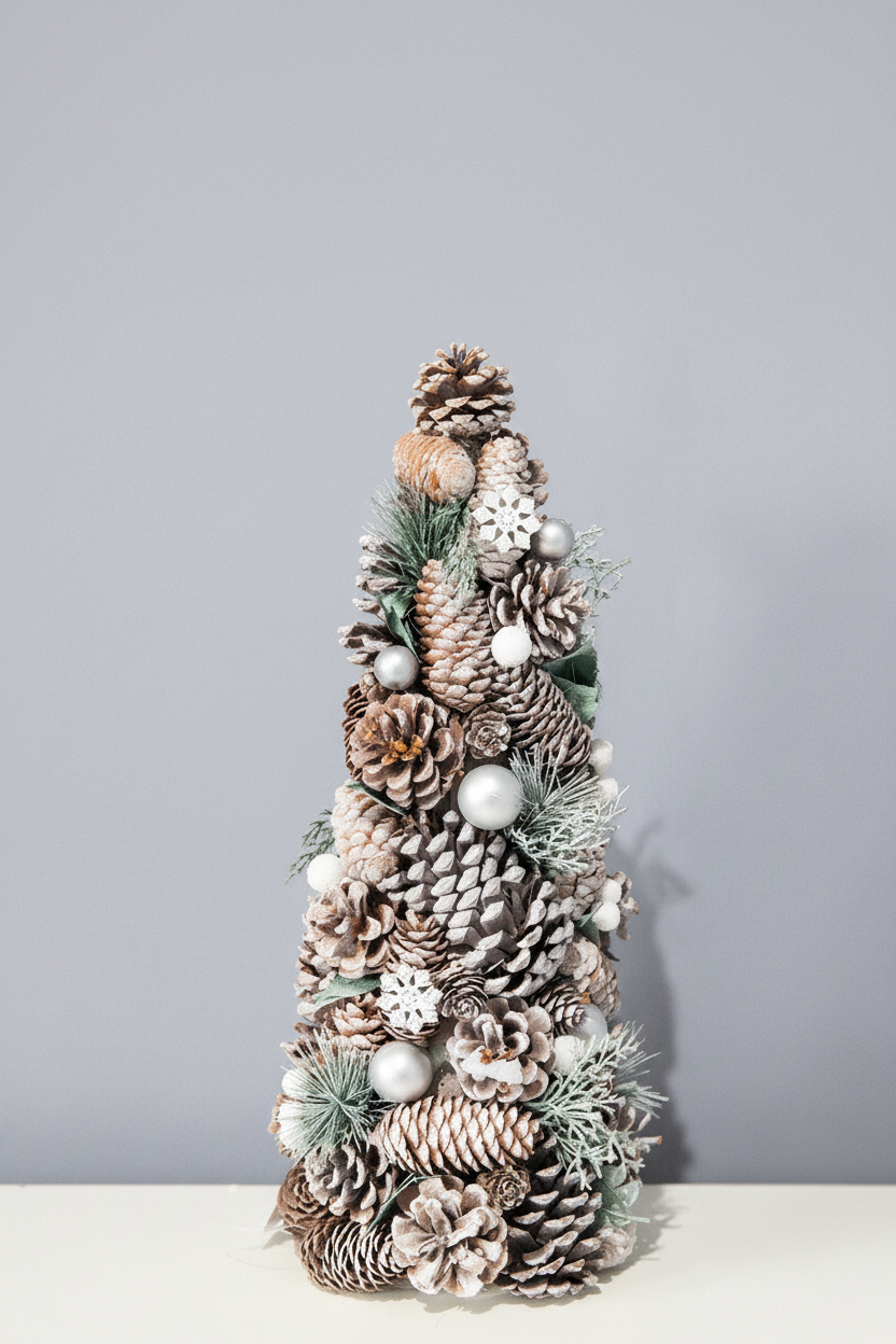 Nordic Christmas décor with pinecones and snowflakes, supplier image 6
