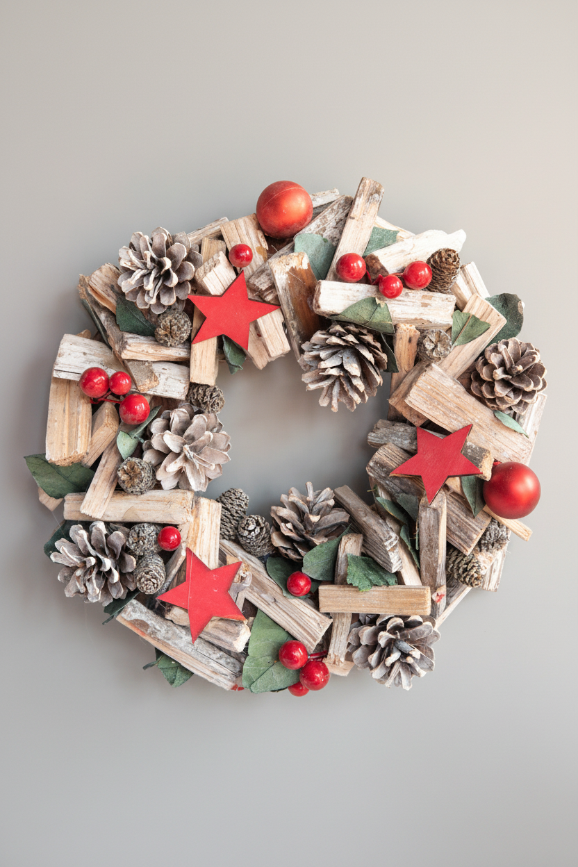 Nordic Christmas décor with pinecones and snowflakes, supplier image 7