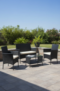 Patio set styled on a residential patio