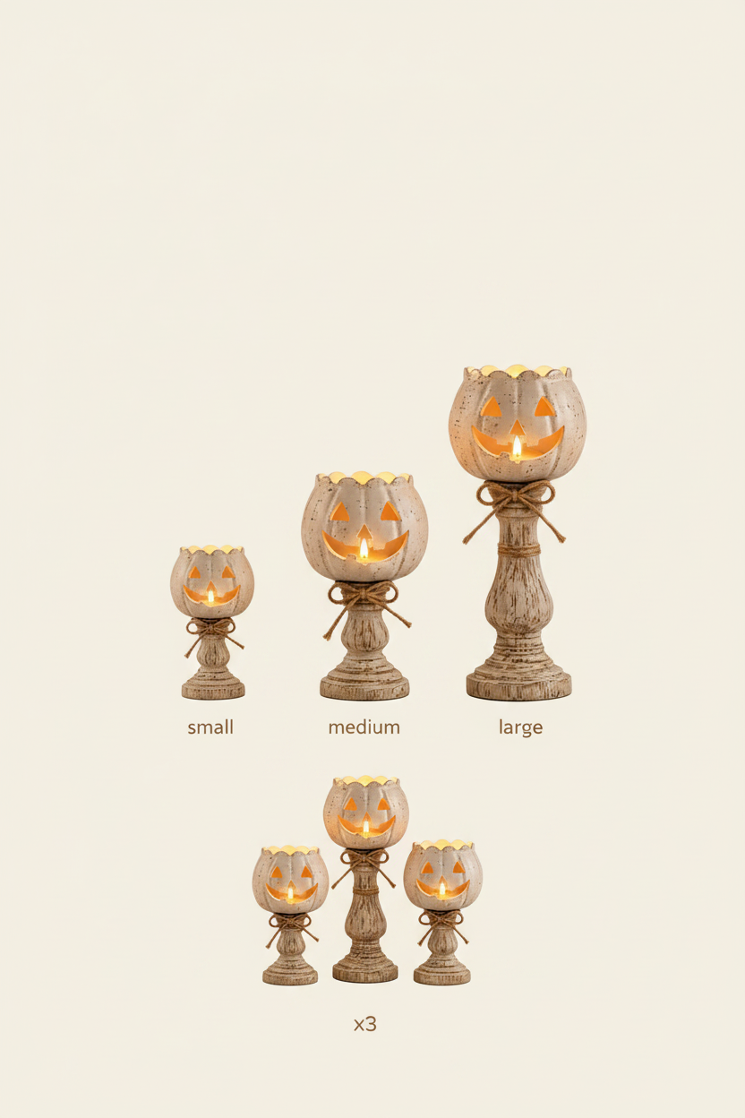 Pumpkin candle holder size comparison