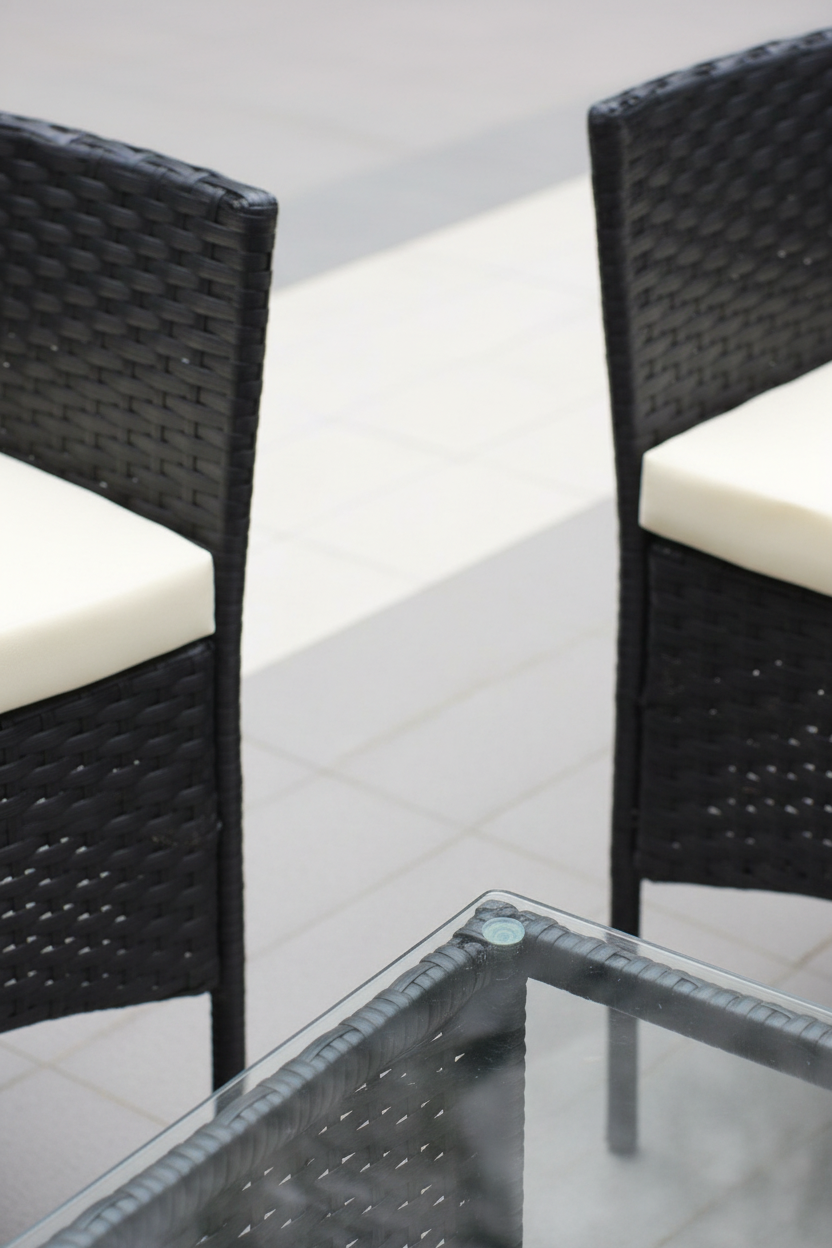 Rattan weave and cushion detail