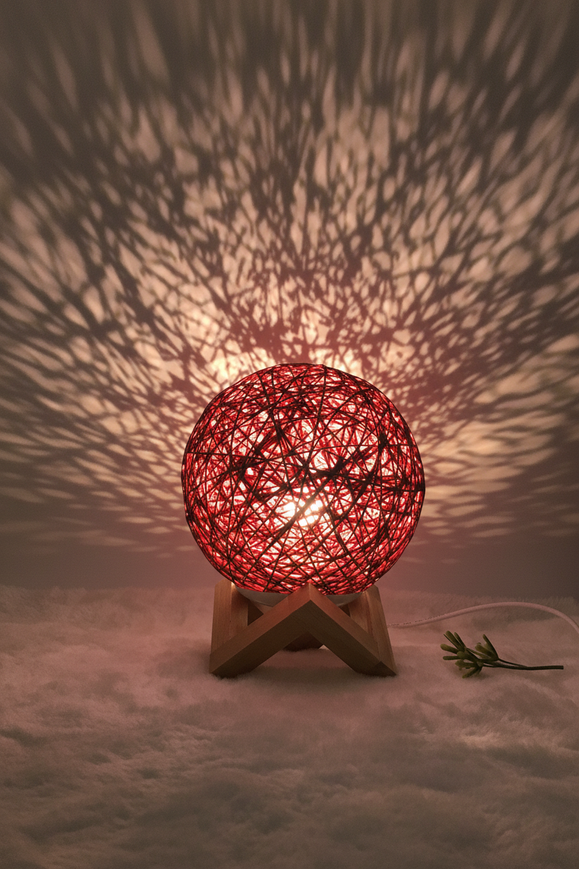 Woven Rattan LED Table Lamp – Soft Ambient USB Light