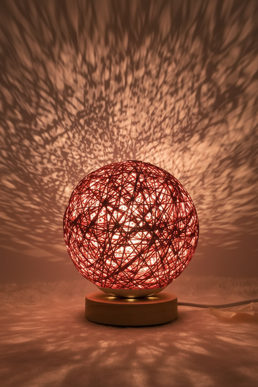 Woven Rattan LED Table Lamp – Soft Ambient USB Light