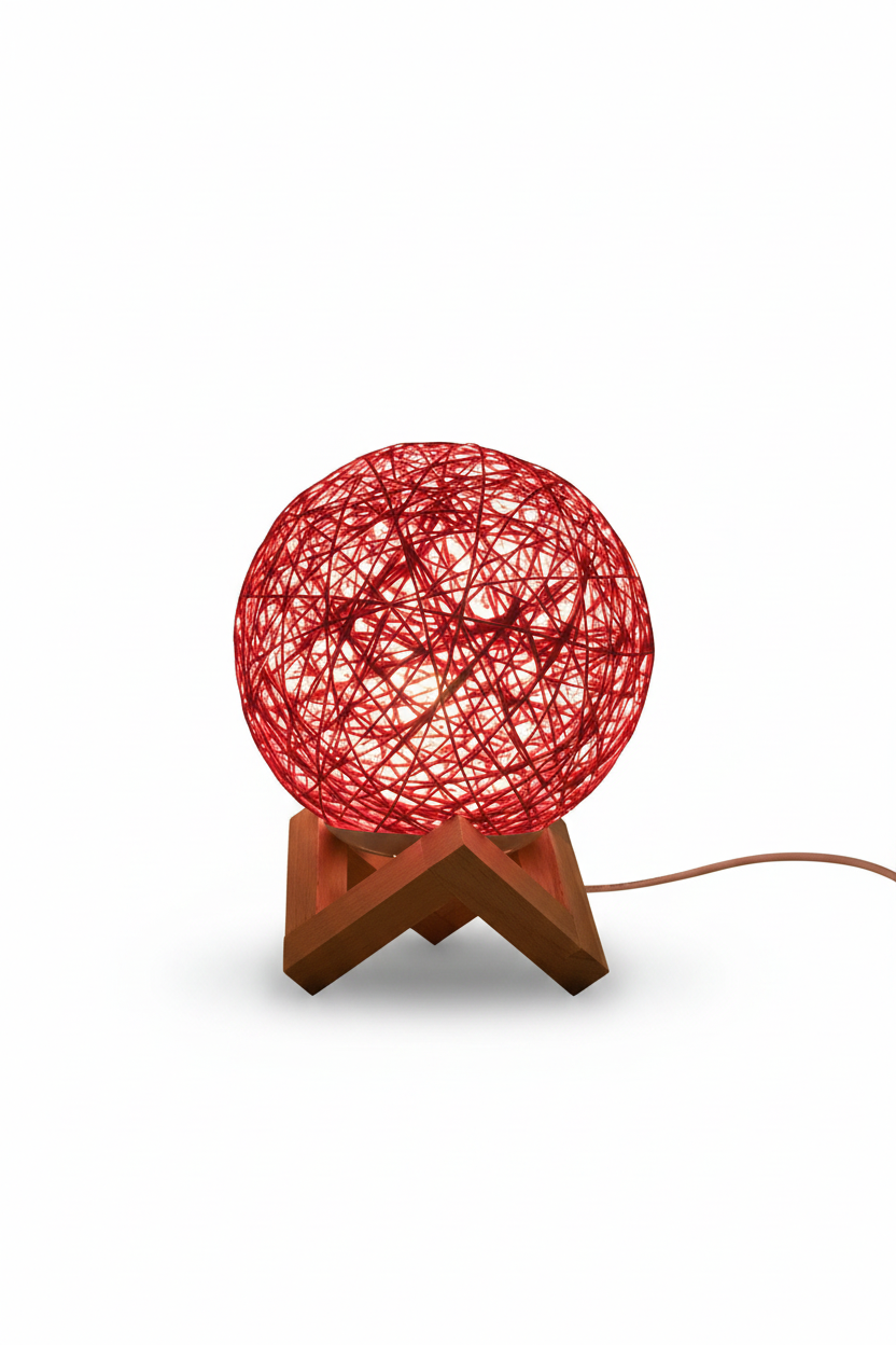 Woven Rattan LED Table Lamp – Soft Ambient USB Light