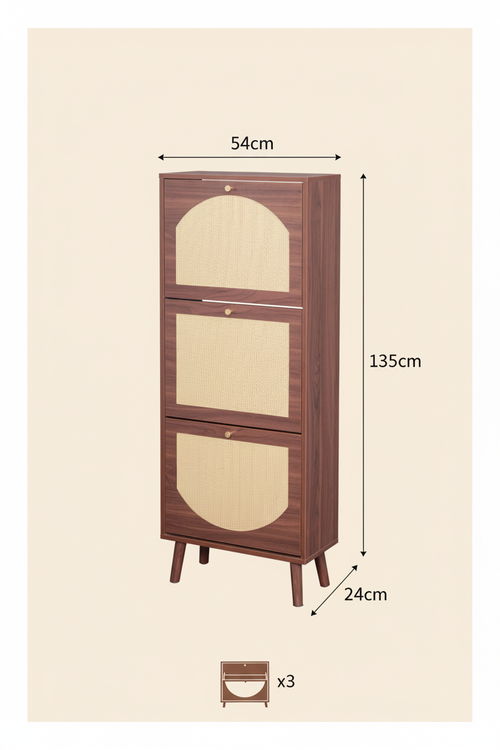 Shoe cabinet dimension diagram