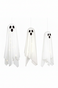 Three light-up Halloween ghosts on white