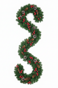 Unlit 2.7 meter pine Christmas garland with pinecones and red berries