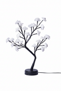 White rose flower tree USB LED lamp on a clean white background