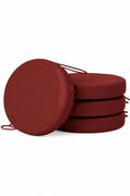 Wine red round chair pads hero on white