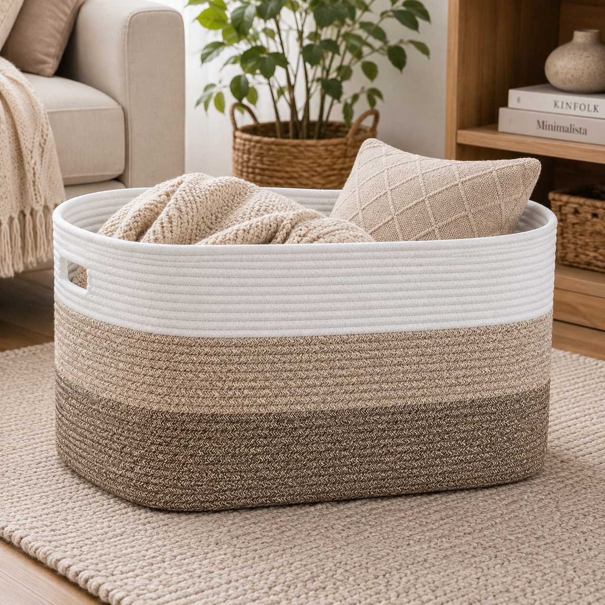 Woven Cotton Rope Storage Basket