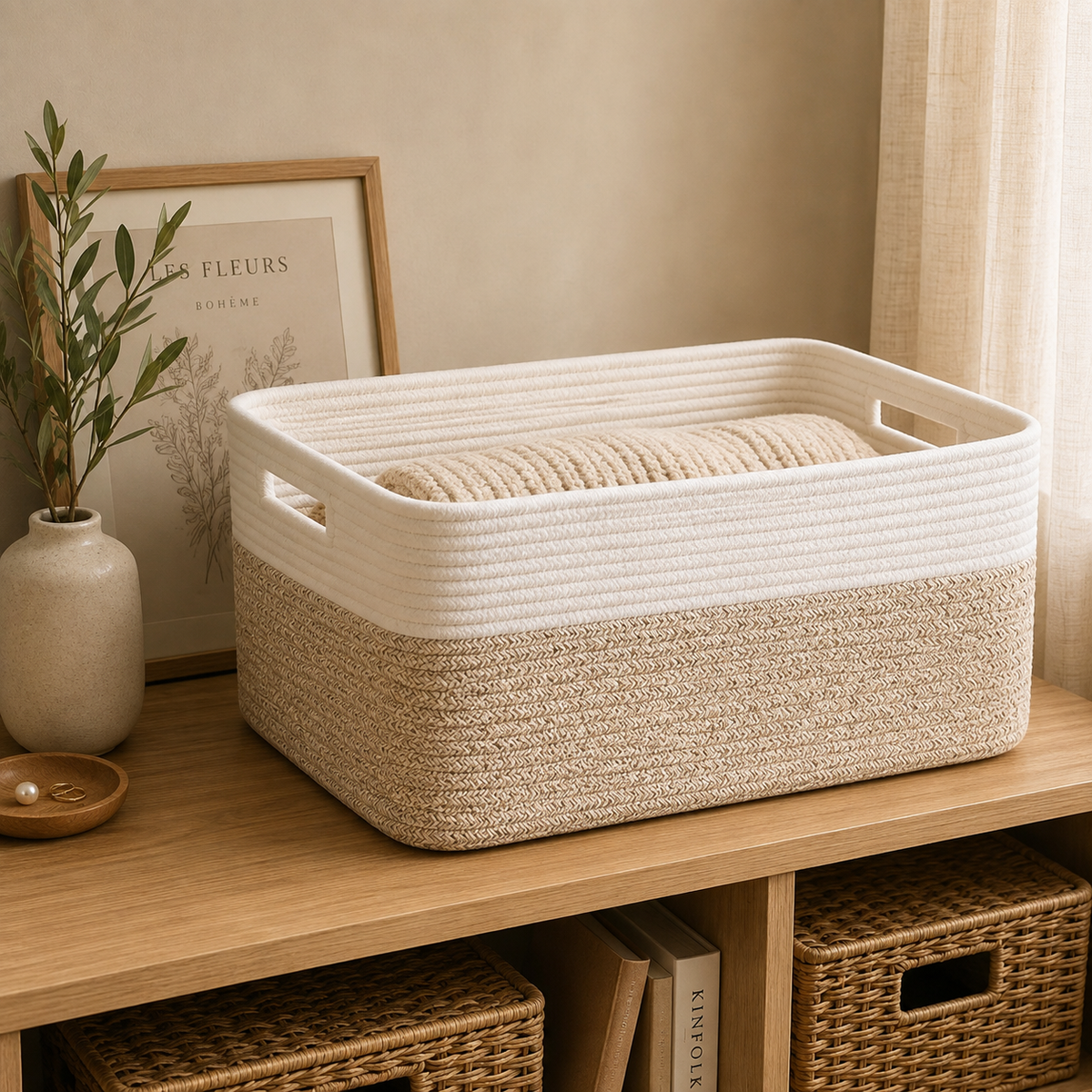 Woven Cotton Rope Storage Basket