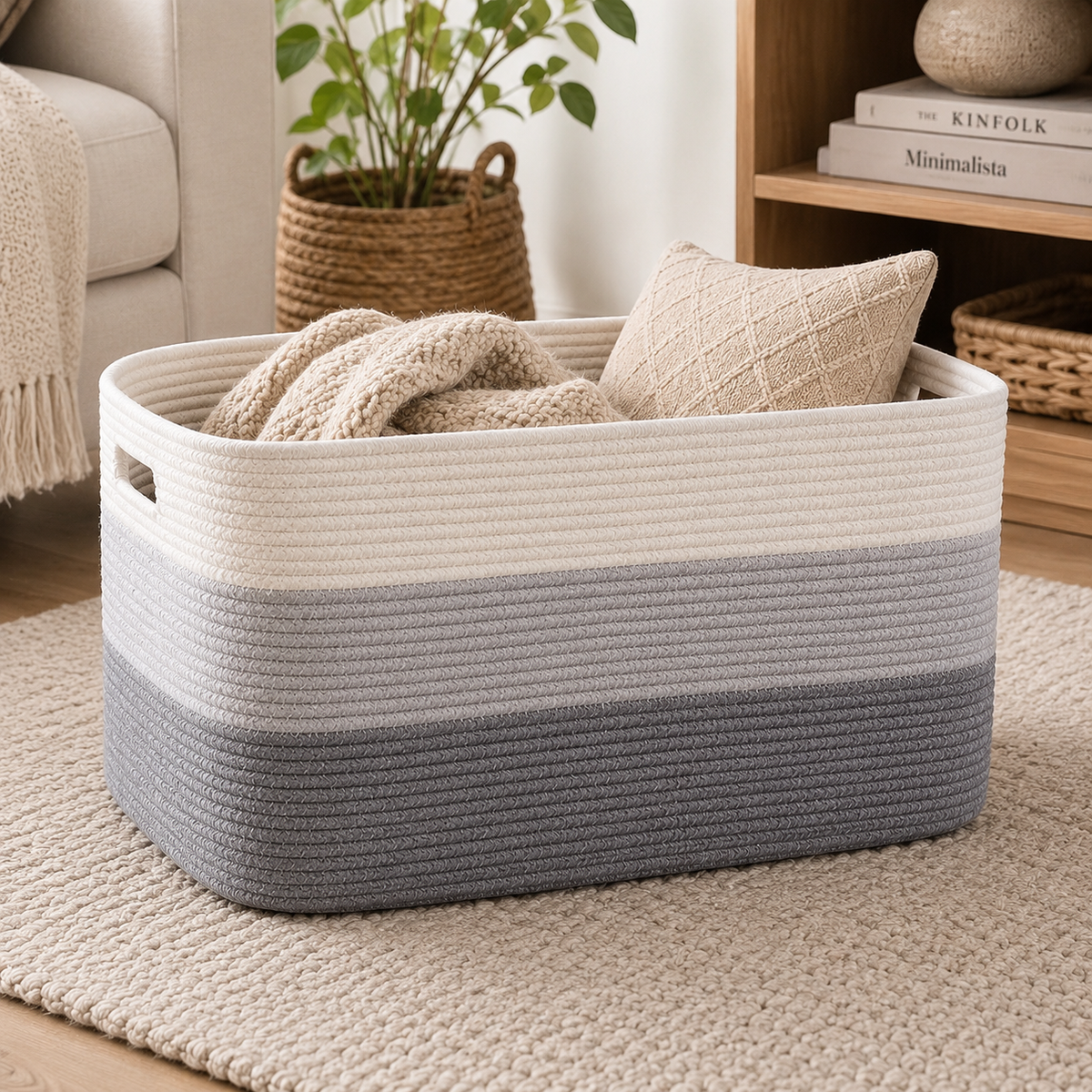 Woven Cotton Rope Storage Basket