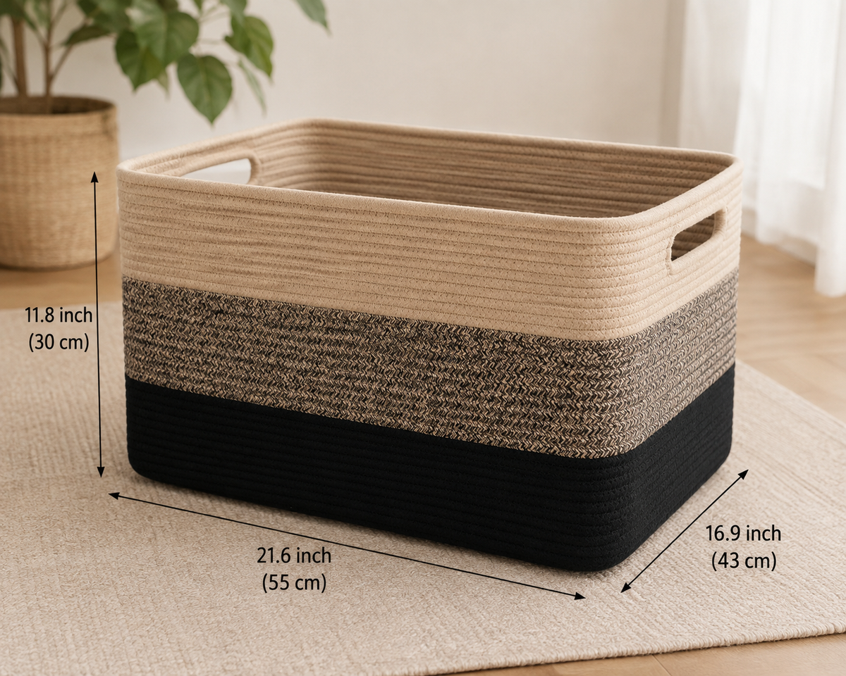 Woven Cotton Rope Storage Basket
