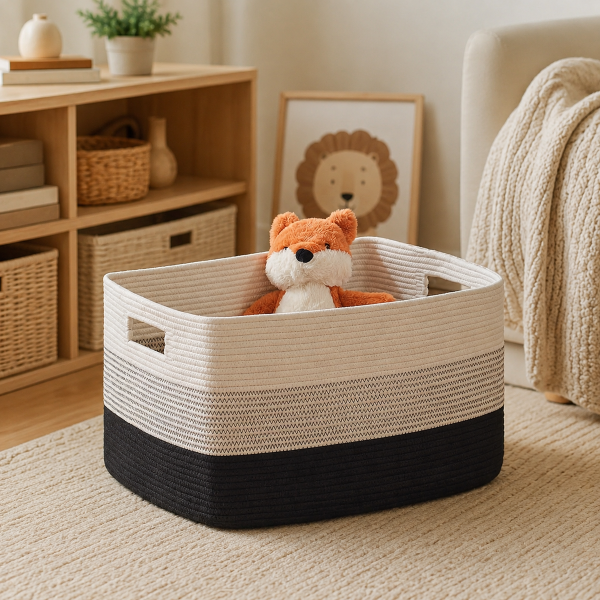 Woven Cotton Rope Storage Basket