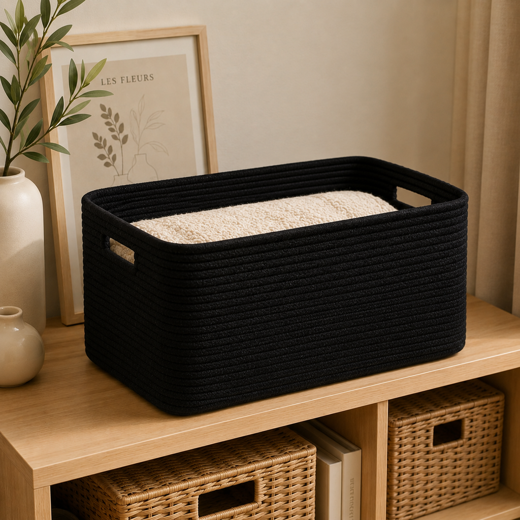 Woven Cotton Rope Storage Basket