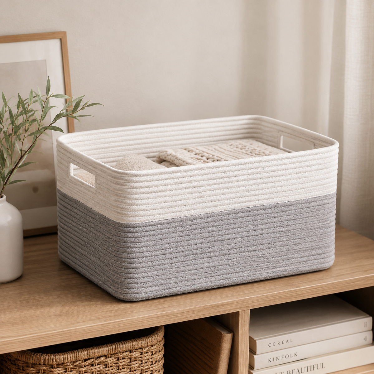 Woven Cotton Rope Storage Basket