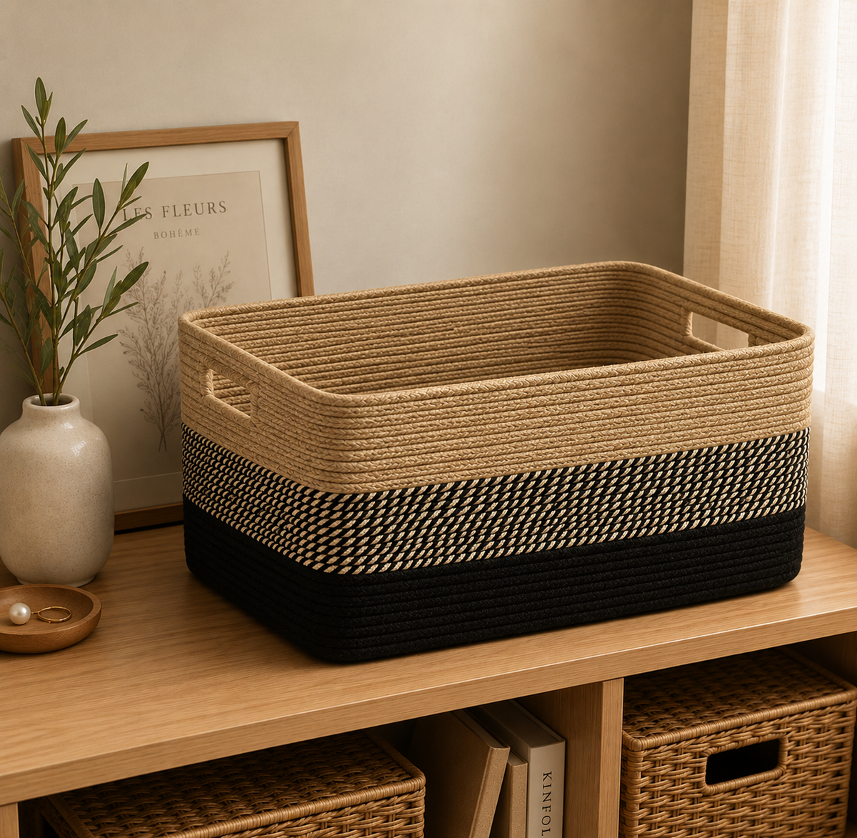 Woven Cotton Rope Storage Basket