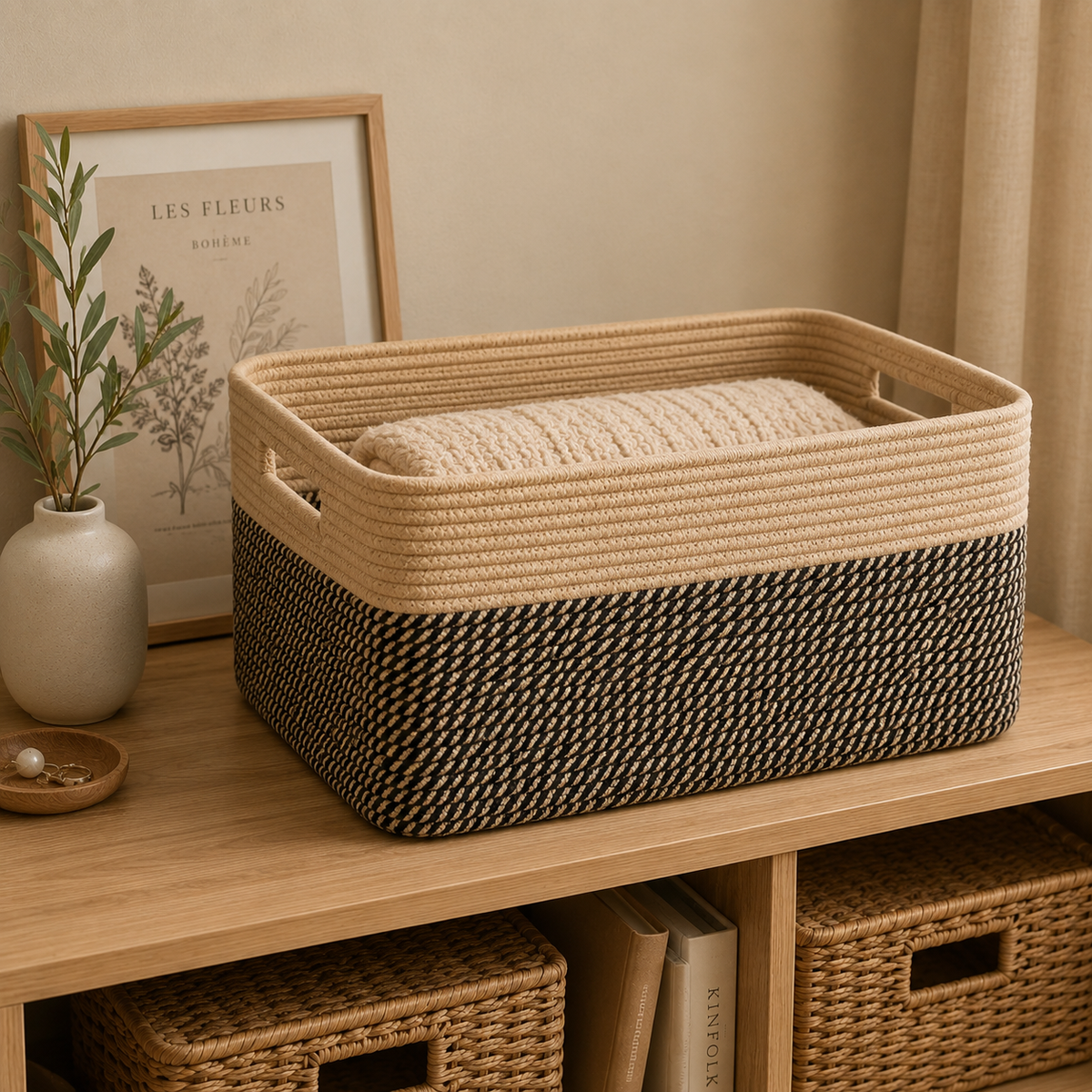 Woven Cotton Rope Storage Basket
